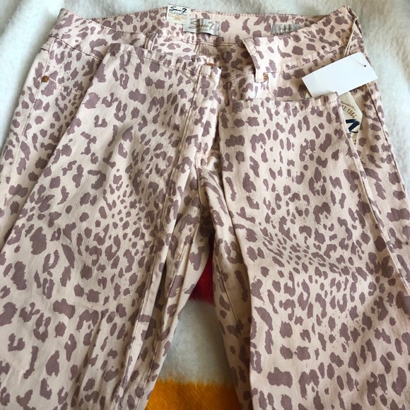 Sz 14 BNWT 7 for all mankind skinny leopard jeans - Picture 4 of 4